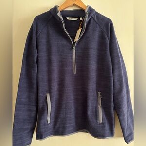 Peter Millar Men's Navy Zip-Up Crown Sport Fleece Sweater